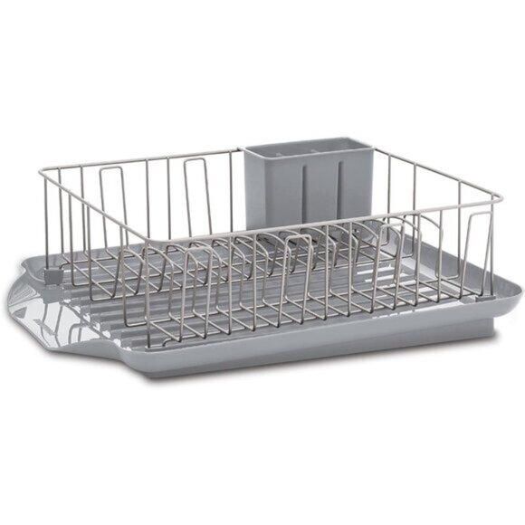 New 3-Piece Large Capacity Dish Drying Rack Set with Drainboard & Utensil Holder